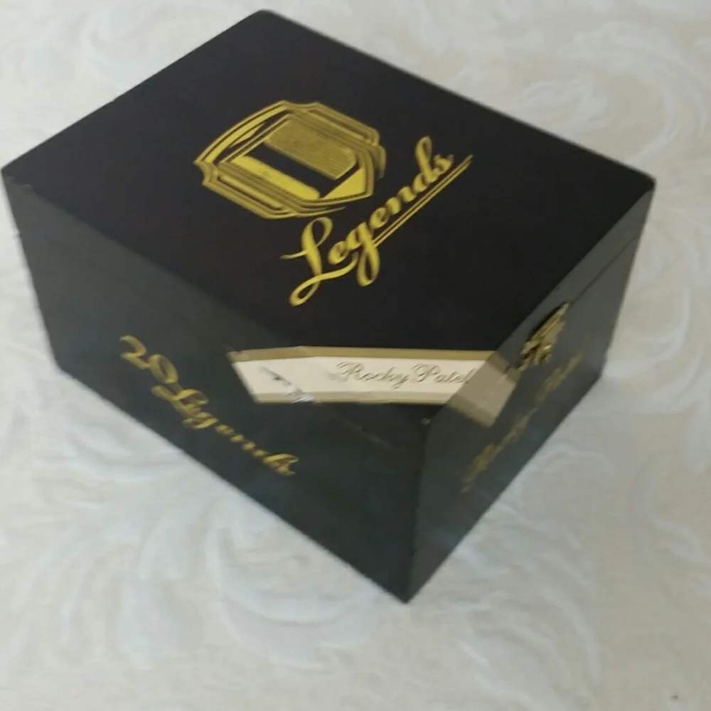Box Cigar Wood Stained Hinged latch Jewelry Legend
